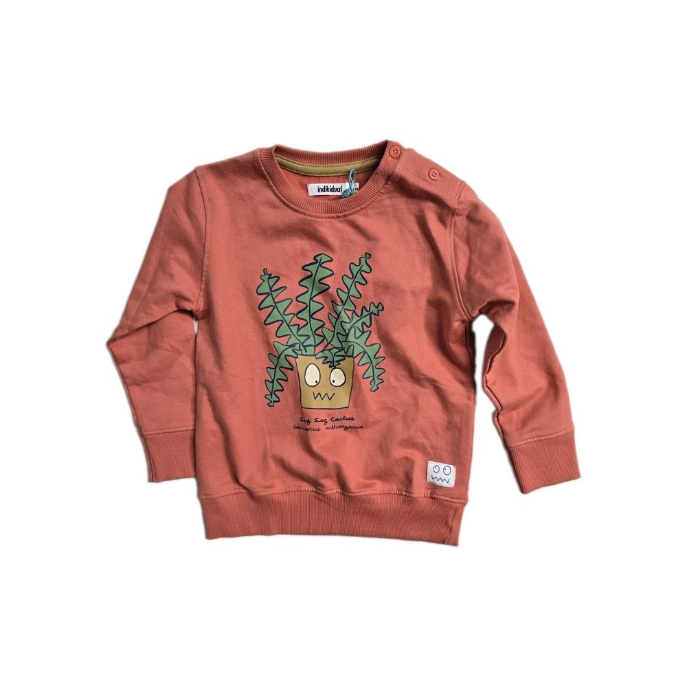 Indikidual‎ Kids Pull Over Shirt  12-24 Mn Orange Cactus NWT Organic